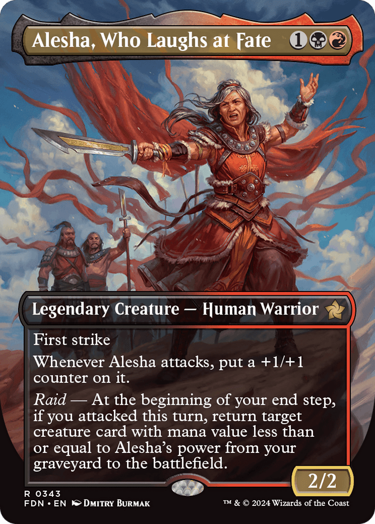 Alesha, Who Laughs at Fate (Borderless) [Foundations] - Card Brawlers