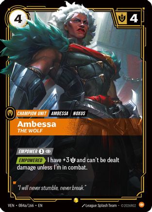 Ambessa - The Wolf (Alternate Art) (084a/166) - Vendetta Foil - Card Brawlers