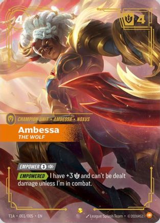 Ambessa, The Wolf (T1 Worlds Champion Player Bundle) (T1A 001/005) - Riftbound Promotional Cards Foil - Card Brawlers