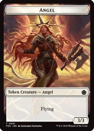 Angel (0001) // Angel (0002) Double-Sided Token (FDC-1 // 2) - Commander: Foundations - Card Brawlers