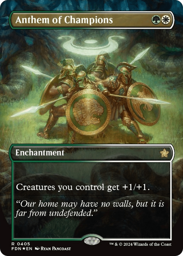 Anthem of Champions (Borderless Mana Foil) [Foundations] - Card Brawlers