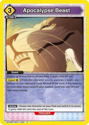Apocalypse Beast (UE24BT/REZ-1-032) - UE24BT ReZERO Starting Life in Another World - Card Brawlers