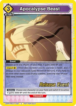 Apocalypse Beast (UEPR/REZ-1-032) - UE24BT ReZERO Starting Life in Another World Release Event Cards - Card Brawlers