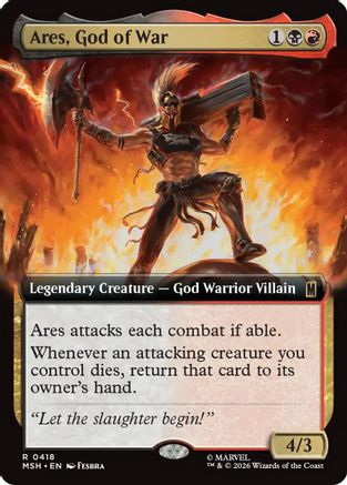 Ares, God of War (Extended Art) (MSH-418) - Marvel Super Heroes Foil - Card Brawlers