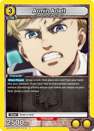 Armin Arlelt (012) (UEX07BT/AOT-2-012) - UEX07BT Attack on Titan Vol 2 Foil - Card Brawlers