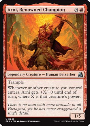 Arni, Renowned Champion (FRA-243) - Reality Fracture Foil - Card Brawlers
