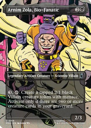 Arnim Zola, Bio-Fanatic (Borderless) (MSH-319) - Marvel Super Heroes Foil - Card Brawlers