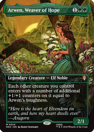 Arwen, Weaver of Hope (Borderless) (HOC-024) - The Hobbit: Eternal-Legal Foil - Card Brawlers