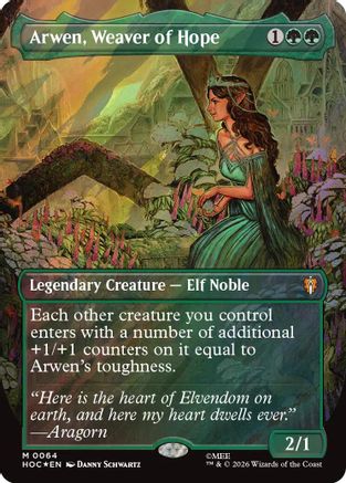 Arwen, Weaver of Hope (Borderless) (Surge Foil) (HOC-064) - The Hobbit: Eternal-Legal Foil - Card Brawlers