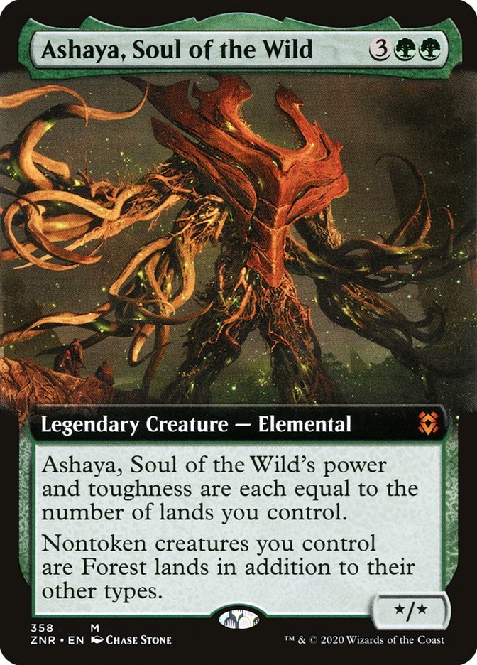 Ashaya, Soul of the Wild (Extended Art) [Zendikar Rising] - Card Brawlers