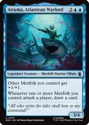 Attuma, Atlantean Warlord (MSH-047) - Marvel Super Heroes Foil - Card Brawlers