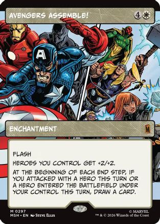 Avengers Assemble! (Borderless) (0297) (MSH-297) - Marvel Super Heroes - Card Brawlers