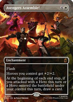 Avengers Assemble! (Borderless) (0341) (MSH-341) - Marvel Super Heroes Foil - Card Brawlers