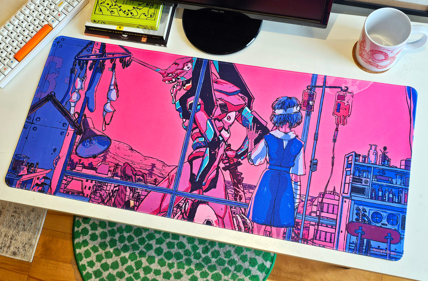 AveryKDraws - Classic 90s Mecha -  Desk Mat/ Playmat - AveryKDraws - Card Brawlers | Quebec | Canada |