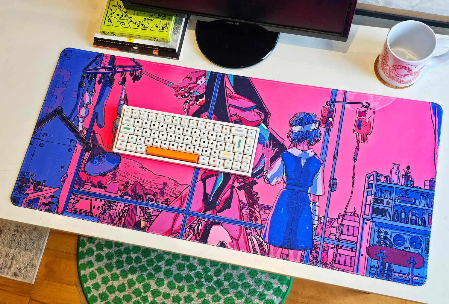 AveryKDraws - Classic 90s Mecha -  Desk Mat/ Playmat - AveryKDraws - Card Brawlers | Quebec | Canada |
