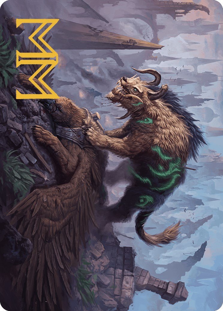 Axebane Ferox Art Card (Gold - Stamped Signature) [Murders at Karlov Manor Art Series] - Card Brawlers
