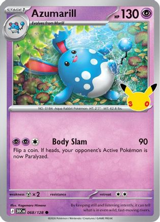 Azumarill (068/null) - Holofoil [ME 30th Celebration] - Card Brawlers
