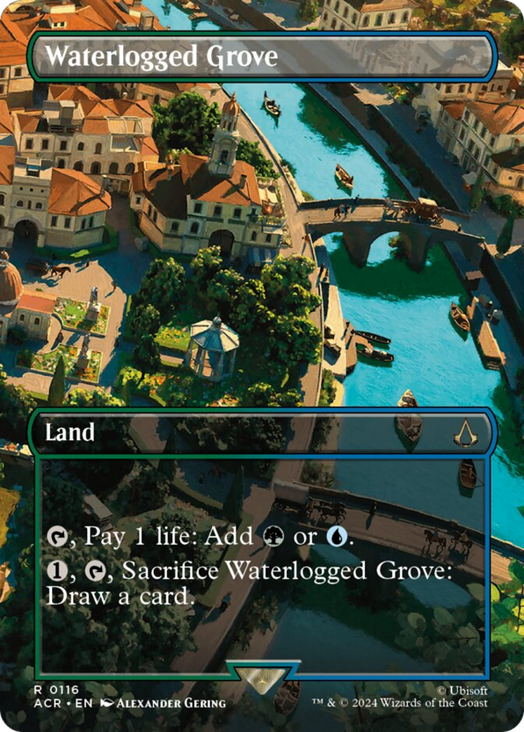 Waterlogged Grove (Borderless) [Assassin's Creed] - Magic: The Gathering - Card Brawlers | Quebec | Canada |