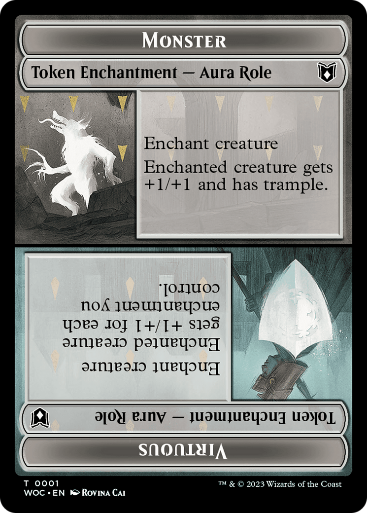 Copy // Monster Role / Virtuous Role Double-Sided Token [Wilds of Eldraine Commander Tokens] - Magic: The Gathering - Card Brawlers | Quebec | Canada |