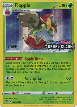 Flapple (SWSH022) (Staff Prerelease Promo) [Sword & Shield: Black Star Promos] - Pokémon - Card Brawlers | Quebec | Canada |