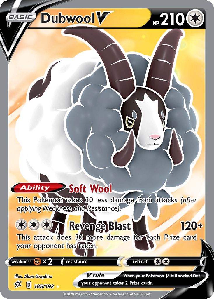 Dubwool V (188/192) [Sword & Shield: Rebel Clash] - Pokémon - Card Brawlers | Quebec | Canada |