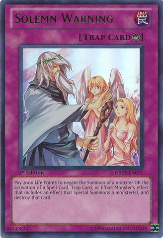 Solemn Warning [DREV-EN077] Ultra Rare - Yu-Gi-Oh! - Card Brawlers | Quebec | Canada |