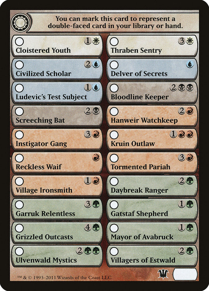 Innistrad Checklist [Innistrad Tokens] - Magic: The Gathering - Card Brawlers | Quebec | Canada |