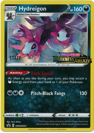 Hydreigon (SWSH037) (Staff Prerelease Promo) [Sword & Shield: Black Star Promos] - Pokémon - Card Brawlers | Quebec | Canada |