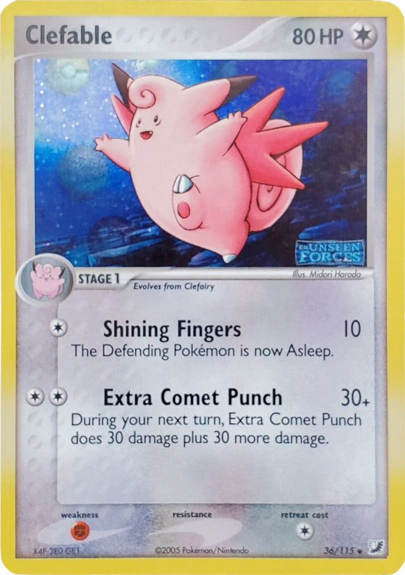 Clefable (36/115) (Stamped) [EX: Unseen Forces] - Pokémon - Card Brawlers | Quebec | Canada |