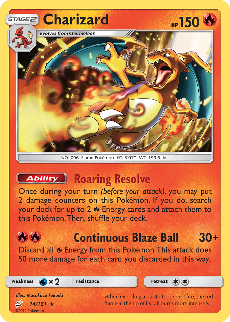 Charizard (14/181) (Cosmos Holo) [Sun & Moon: Team Up] - Pokémon - Card Brawlers | Quebec | Canada |