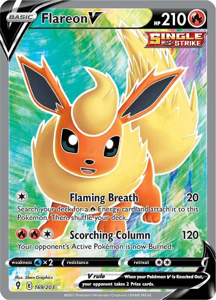 Flareon V (169/203) [Sword & Shield: Evolving Skies] - Pokémon - Card Brawlers | Quebec | Canada |