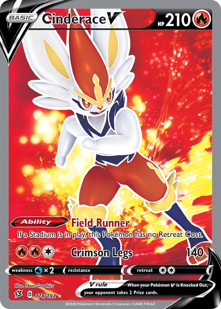 Cinderace V (178/192) [Sword & Shield: Rebel Clash] - Pokémon - Card Brawlers | Quebec | Canada |