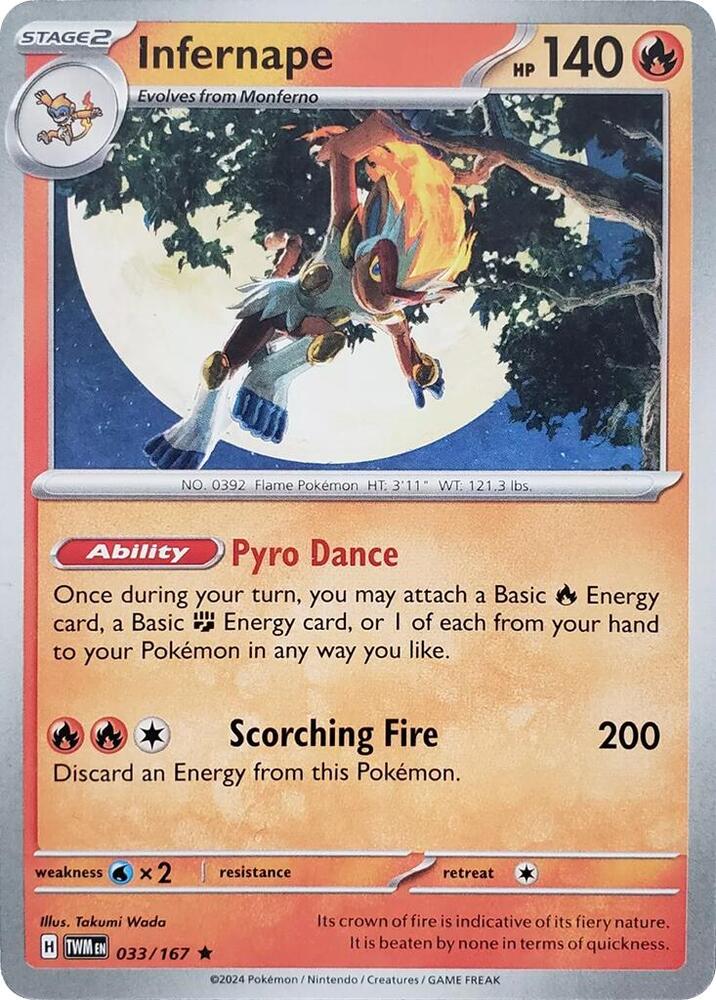 Infernape (033/167) (Theme Deck Exclusive) [Scarlet & Violet: Twilight Masquerade] - Pokémon - Card Brawlers | Quebec | Canada |