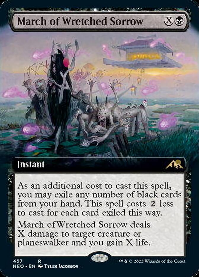 March of Wretched Sorrow (Extended Art) [Kamigawa: Neon Dynasty] - Magic: The Gathering - Card Brawlers | Quebec | Canada |
