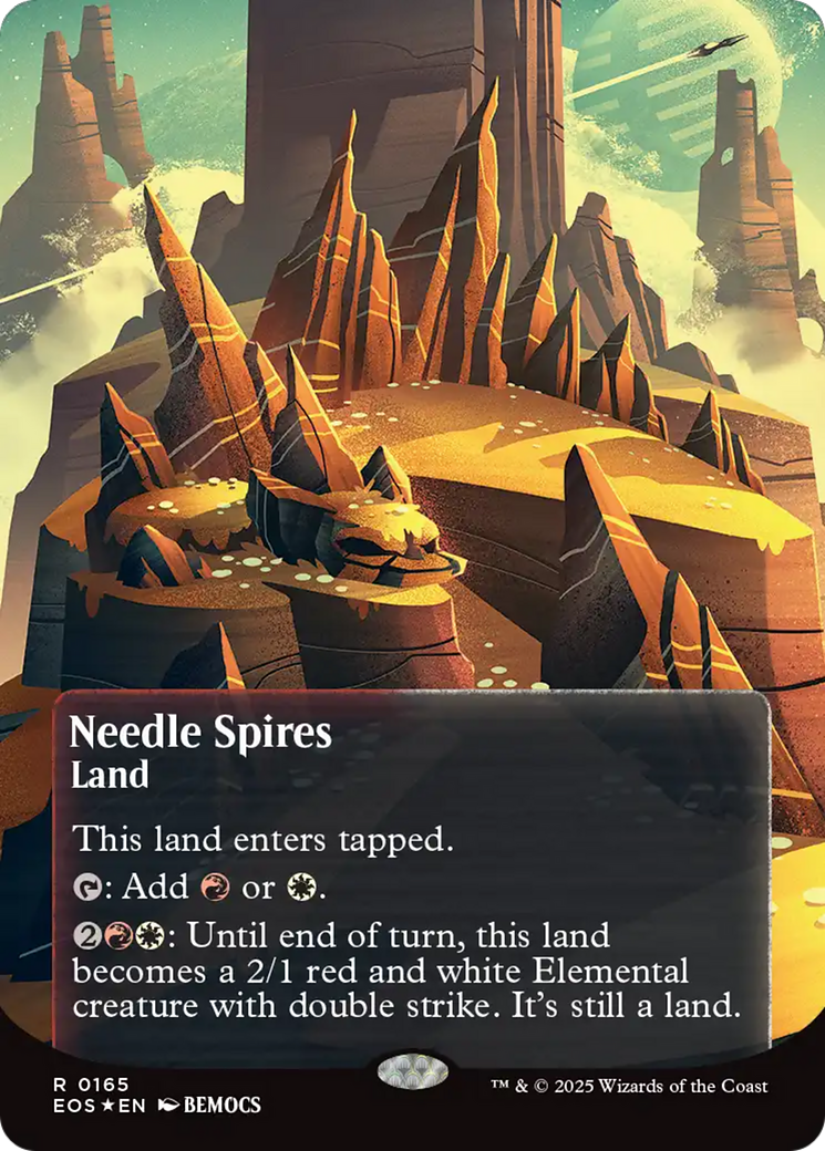 Needle Spires (0165) (Borderless) (Galaxy Foil) [Edge of Eternities: Stellar Sights] - Magic: The Gathering - Card Brawlers | Quebec | Canada |