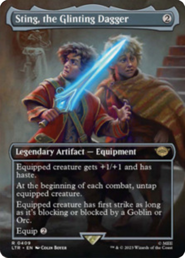 Sting, the Glinting Dagger (Borderless Alternate Art) [The Lord of the Rings: Tales of Middle-Earth] - Magic: The Gathering - Card Brawlers | Quebec | Canada |