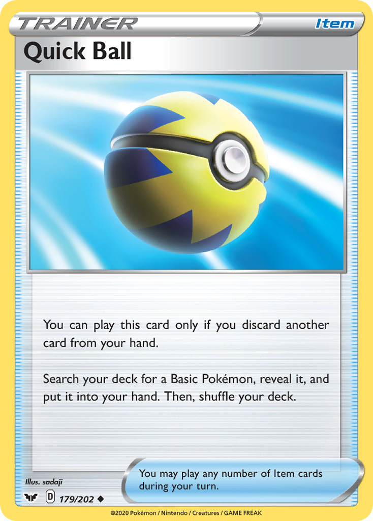 Quick Ball (179/202) [Sword & Shield: Base Set] - Pokémon - Card Brawlers | Quebec | Canada |
