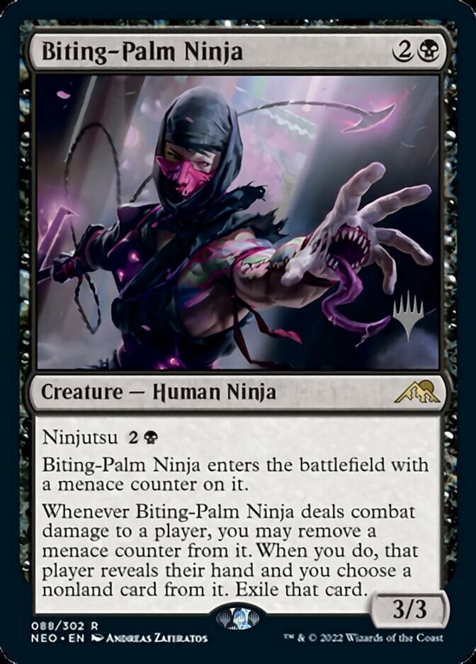 Biting-Palm Ninja (Promo Pack) [Kamigawa: Neon Dynasty Promos] - Magic: The Gathering - Card Brawlers | Quebec | Canada |