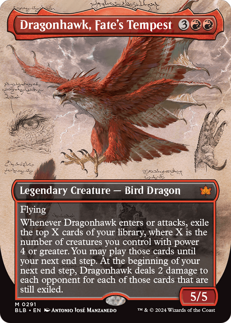 Dragonhawk, Fate's Tempest (Borderless) [Bloomburrow] - Magic: The Gathering - Card Brawlers | Quebec | Canada |