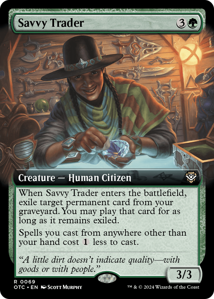 Savvy Trader (Extended Art) [Outlaws of Thunder Junction Commander] - Magic: The Gathering - Card Brawlers | Quebec | Canada |