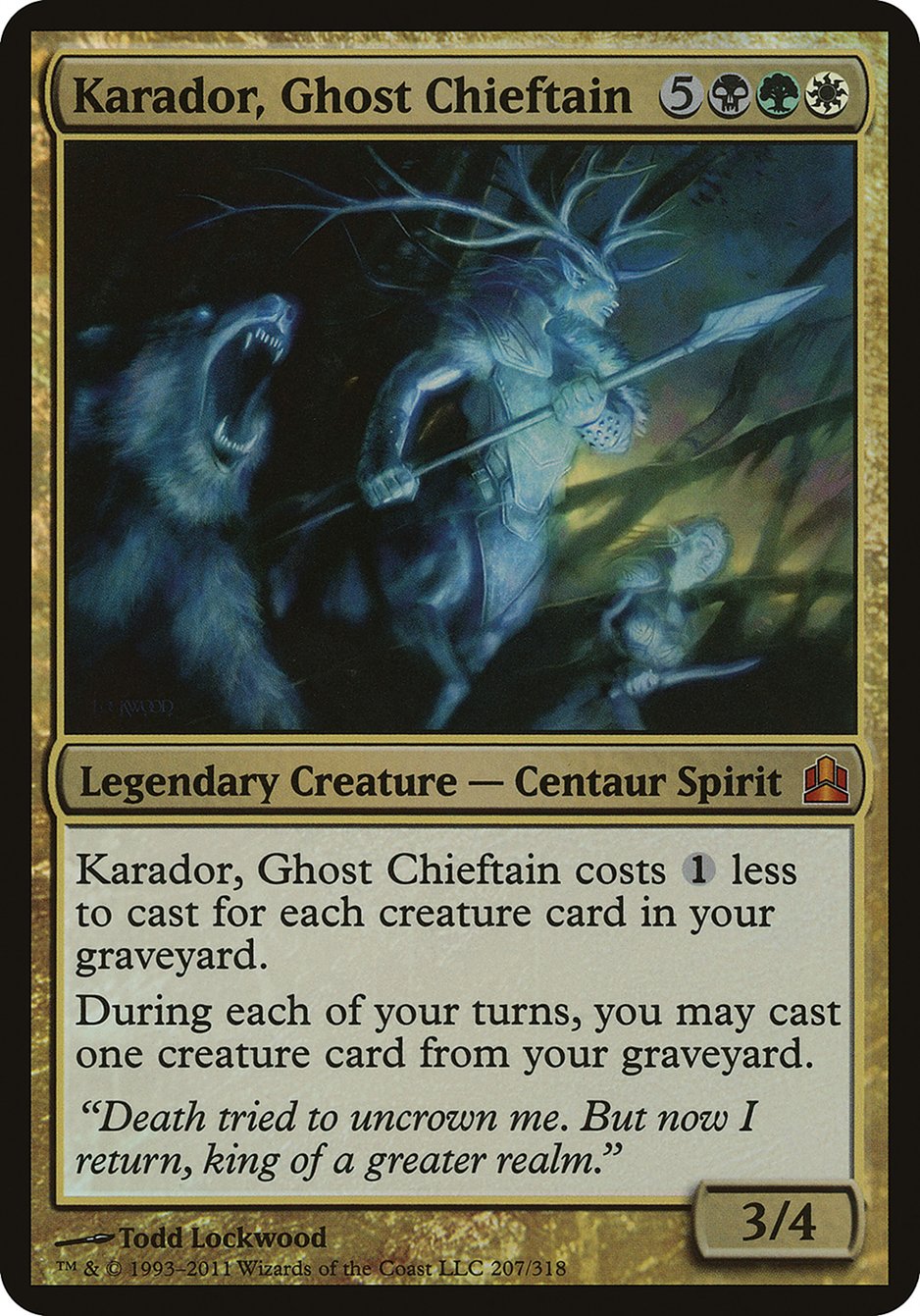 Karador, Ghost Chieftain (Oversized) [Commander 2011 Oversized] - Magic: The Gathering - Card Brawlers | Quebec | Canada |