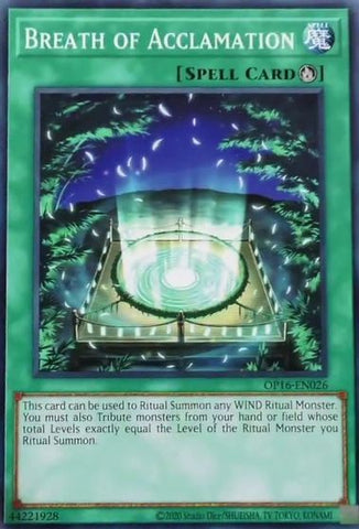 Breath of Acclamation [OP16-EN026] Common - Yu-Gi-Oh! - Card Brawlers | Quebec | Canada |