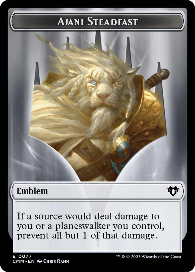 Ajani Steadfast Emblem // Wizard Double-Sided Token [Commander Masters Tokens] - Magic: The Gathering - Card Brawlers | Quebec | Canada |
