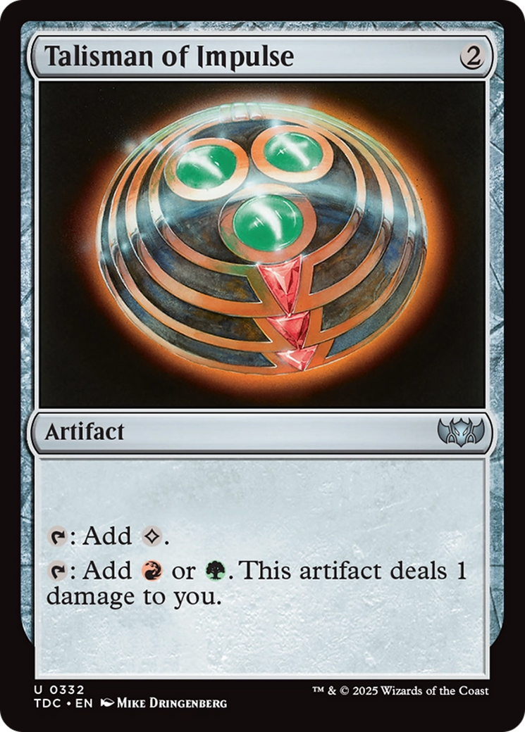 Talisman of Impulse [Tarkir: Dragonstorm Commander] - Magic: The Gathering - Card Brawlers | Quebec | Canada |