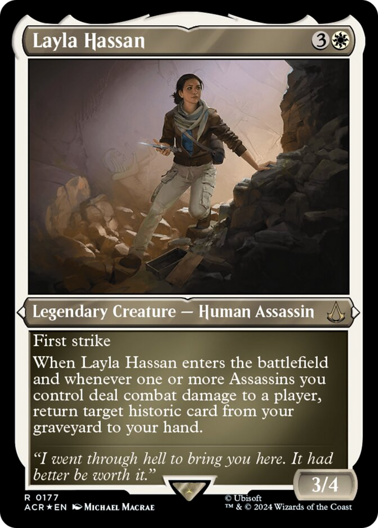 Layla Hassan (Foil Etched) [Assassin's Creed] - Magic: The Gathering - Card Brawlers | Quebec | Canada |