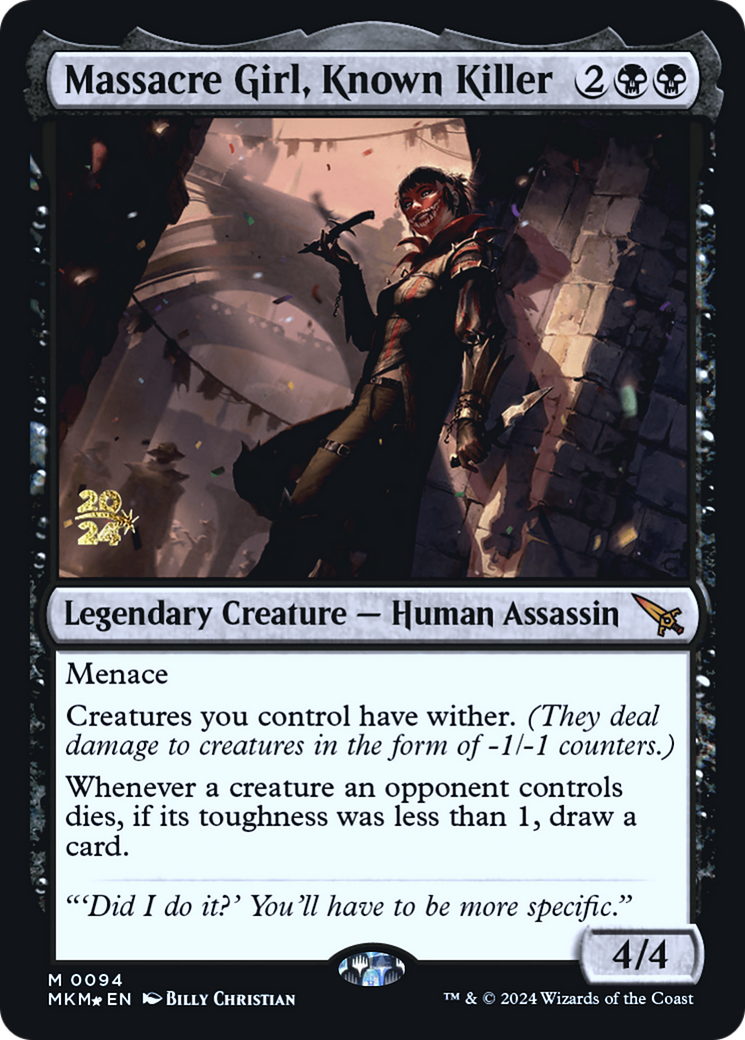 Massacre Girl, Known Killer [Murders at Karlov Manor Prerelease Promos] - Magic: The Gathering - Card Brawlers | Quebec | Canada |