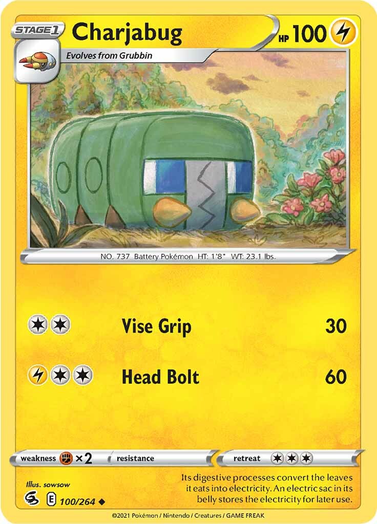 Charjabug (100/264) [Sword & Shield: Fusion Strike] - Pokémon - Card Brawlers | Quebec | Canada |