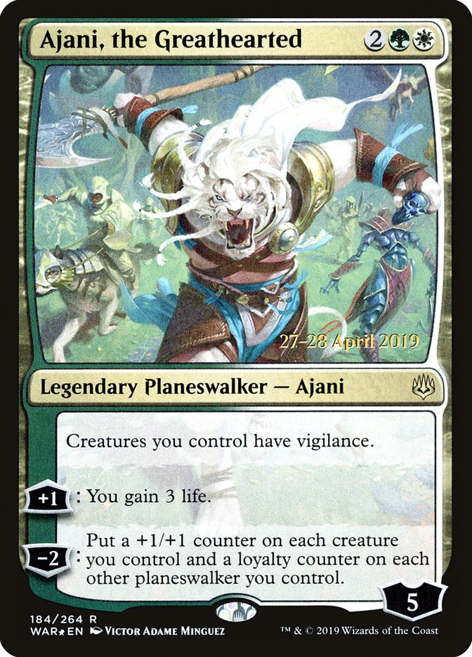 Ajani, the Greathearted [War of the Spark Prerelease Promos] - Magic: The Gathering - Card Brawlers | Quebec | Canada |