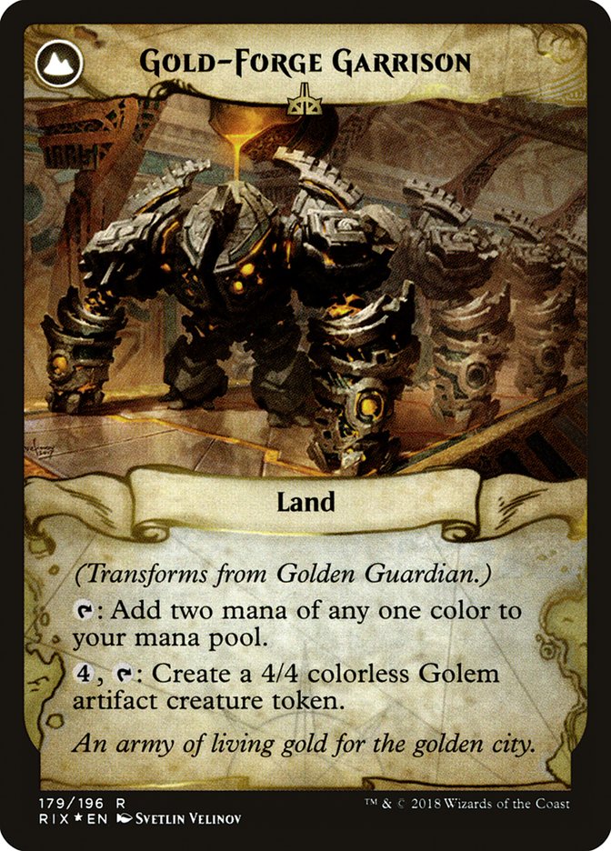 Golden Guardian // Gold-Forge Garrison [Rivals of Ixalan Prerelease Promos] - Magic: The Gathering - Card Brawlers | Quebec | Canada |