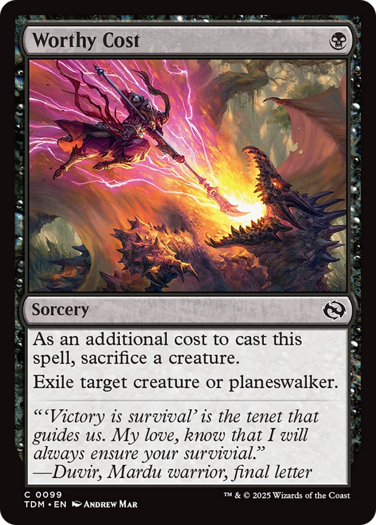 Worthy Cost [Tarkir: Dragonstorm] - Magic: The Gathering - Card Brawlers | Quebec | Canada |